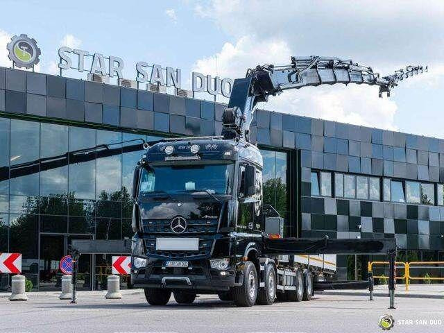 Mercedes-Benz AROCS 3251 8x4 HMF 8520 Fly Jib Winch - Camion plateau, Camion grue: photos 1 Mercedes-Benz AROCS 3251 8x4 HMF 8520 Fly Jib Winch - Camion plateau, Camion grue: photos 1
