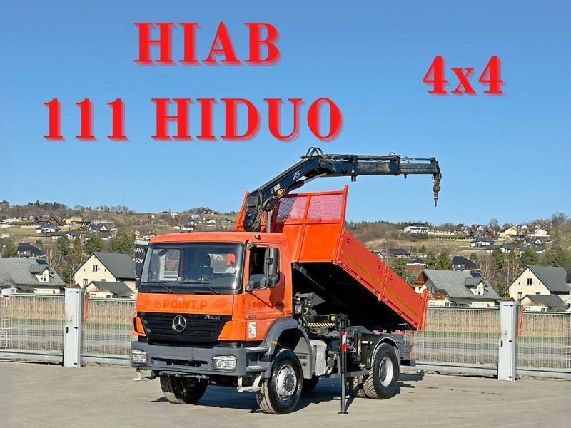 Mercedes-Benz AXOR 1829 * HIAB 1111 HIDUO + FUNK * TOP * 4x4 - Camion benne, Camion grue: photos 1 Mercedes-Benz AXOR 1829 * HIAB 1111 HIDUO + FUNK * TOP * 4x4 - Camion benne, Camion grue: photos 1