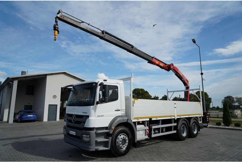 Mercedes-Benz / AXOR 2633 / 6X4 / SKRZYNIOWY - 6,55 M / MOCNA PODŁOGA / HDS FA - Camion plateau, Camion grue: photos 2 Mercedes-Benz / AXOR 2633 / 6X4 / SKRZYNIOWY - 6,55 M / MOCNA PODŁOGA / HDS FA - Camion plateau, Camion grue: photos 2