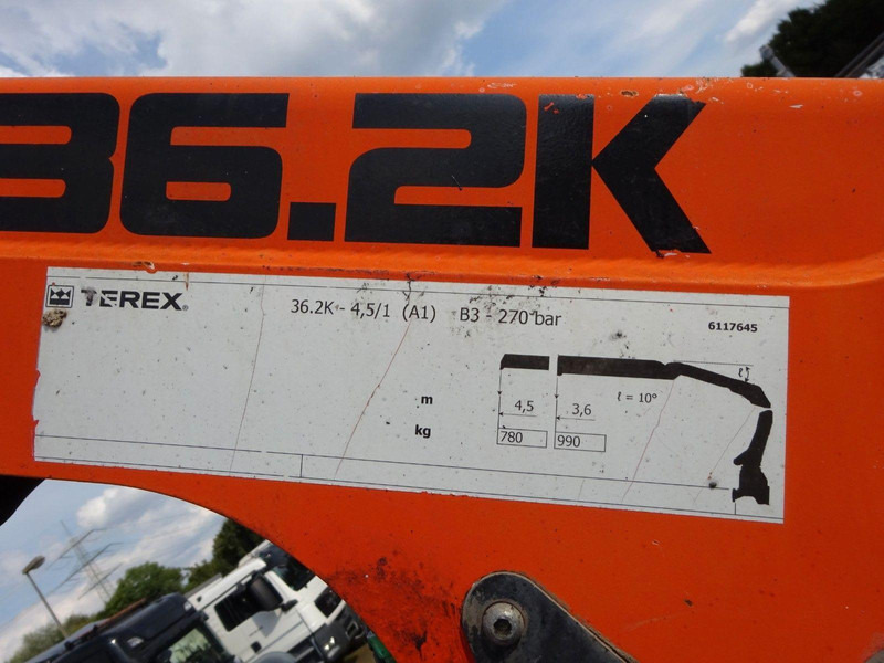 Utilitaire benne Mercedes-Benz Atego 818 3 way Meiller tipper + crane Terex 36.2: photos 14