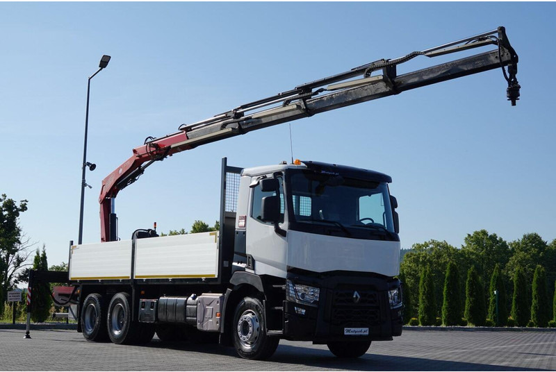 Renault C 380 / 6X4 / SKRZYNIOWY 6.4 M / + HDS FASSI F175A / MAX UDŹWIG - Camion plateau, Camion grue: photos 2 Renault C 380 / 6X4 / SKRZYNIOWY 6.4 M / + HDS FASSI F175A / MAX UDŹWIG - Camion plateau, Camion grue: photos 2