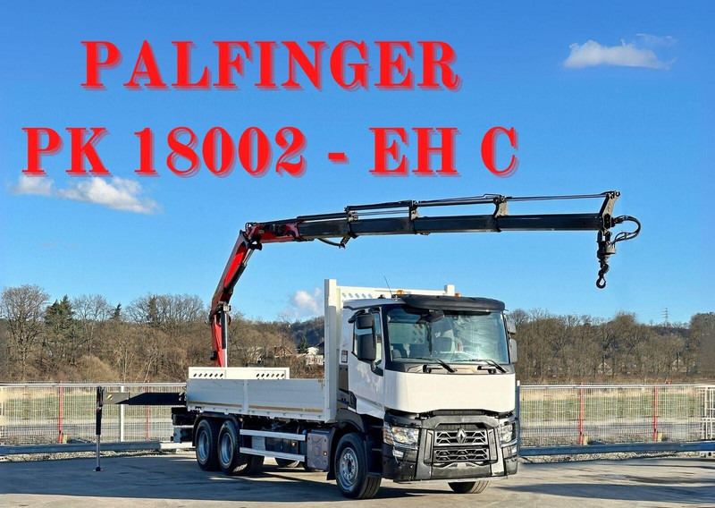 Renault C 380 *PRITSCHE 6,80m * PK 18002-EH C + FUNK*6x4 - Camion plateau, Camion grue: photos 1 Renault C 380 *PRITSCHE 6,80m * PK 18002-EH C + FUNK*6x4 - Camion plateau, Camion grue: photos 1