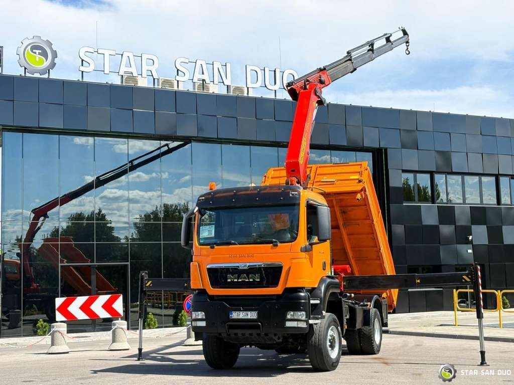 MAN TGS 18.480 4x4 PALFINGER PK 22002 Crane Kipper - Camion grue: photos 1 MAN TGS 18.480 4x4 PALFINGER PK 22002 Crane Kipper - Camion grue: photos 1