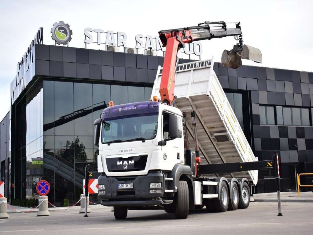 MAN TGS 35.400 8X4 PALFINGER PK 33002 CRANE KIPPER - Camion benne: photos 2 MAN TGS 35.400 8X4 PALFINGER PK 33002 CRANE KIPPER - Camion benne: photos 2