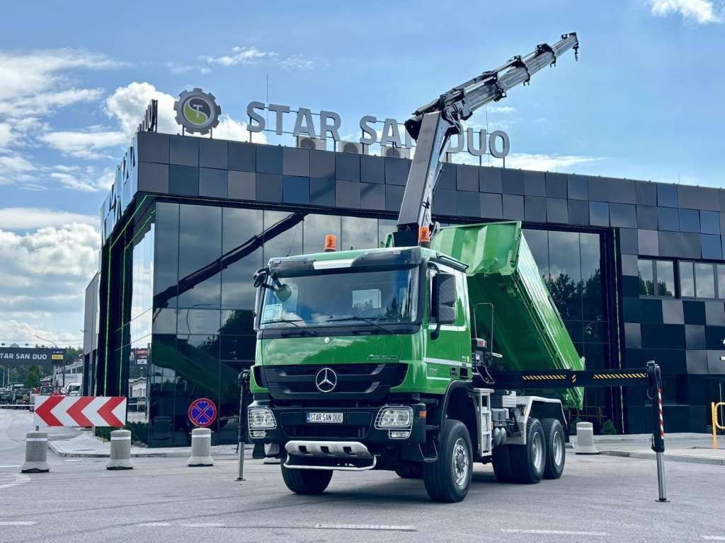 Mercedes-Benz ACTROS 3346 6x6 HIAB 244EP-4 Crane Kipper - Camion benne: photos 1 Mercedes-Benz ACTROS 3346 6x6 HIAB 244EP-4 Crane Kipper - Camion benne: photos 1