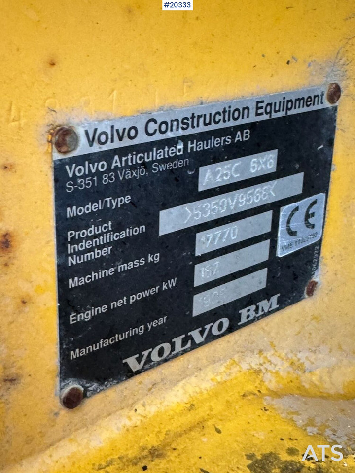 Tombereau Volvo A25C: photos 20
