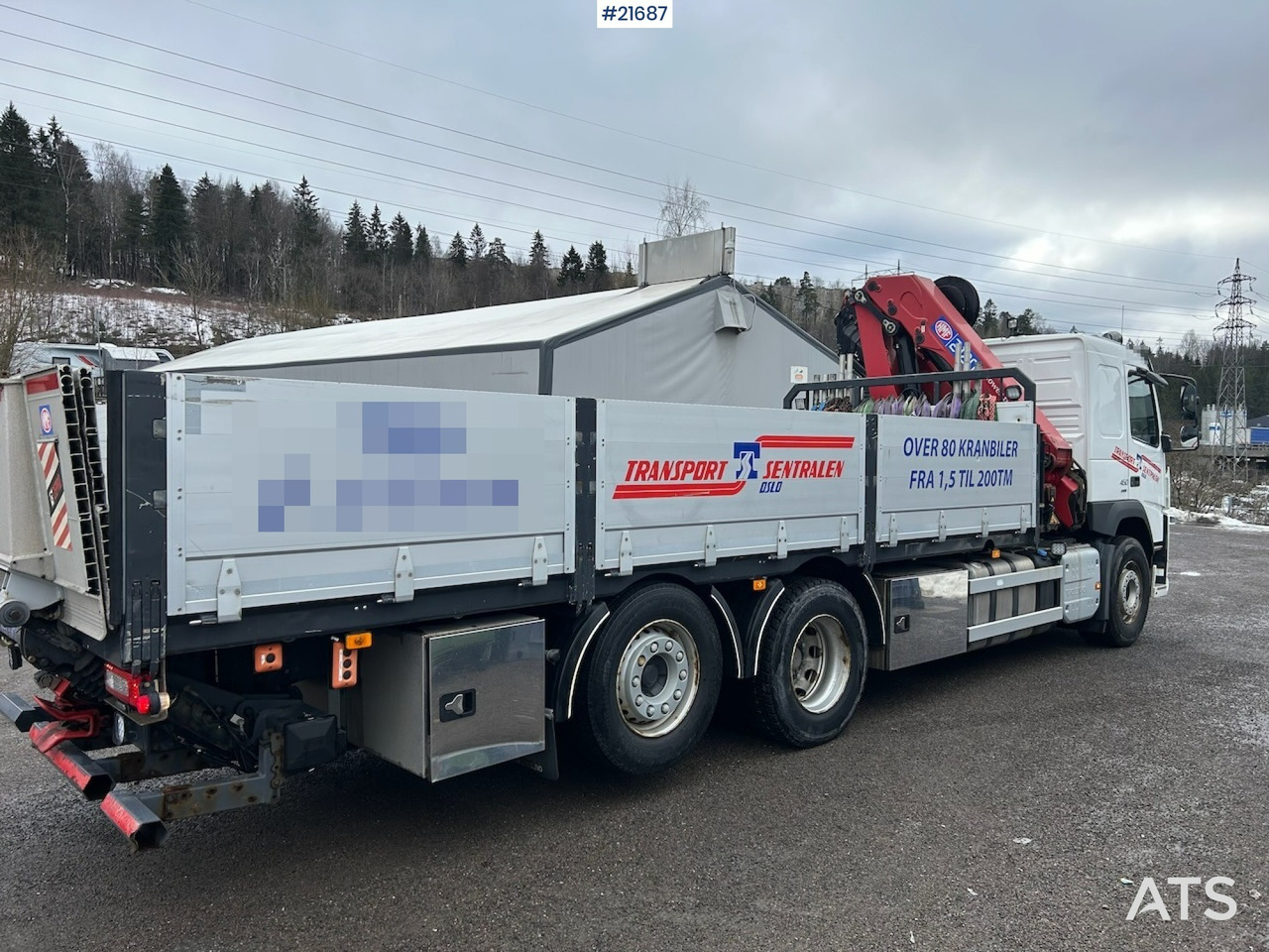 Camion grue Volvo Volvo FM450 Kranbil m/ 21 t/m HMF kran og Løftelem. 194 000 km!: photos 6