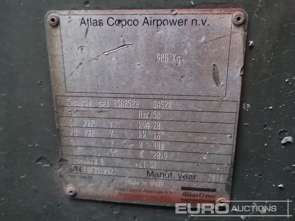 2014 Atlas Copco QAS20 - Groupe électrogène: photos 2 2014 Atlas Copco QAS20 - Groupe électrogène: photos 2