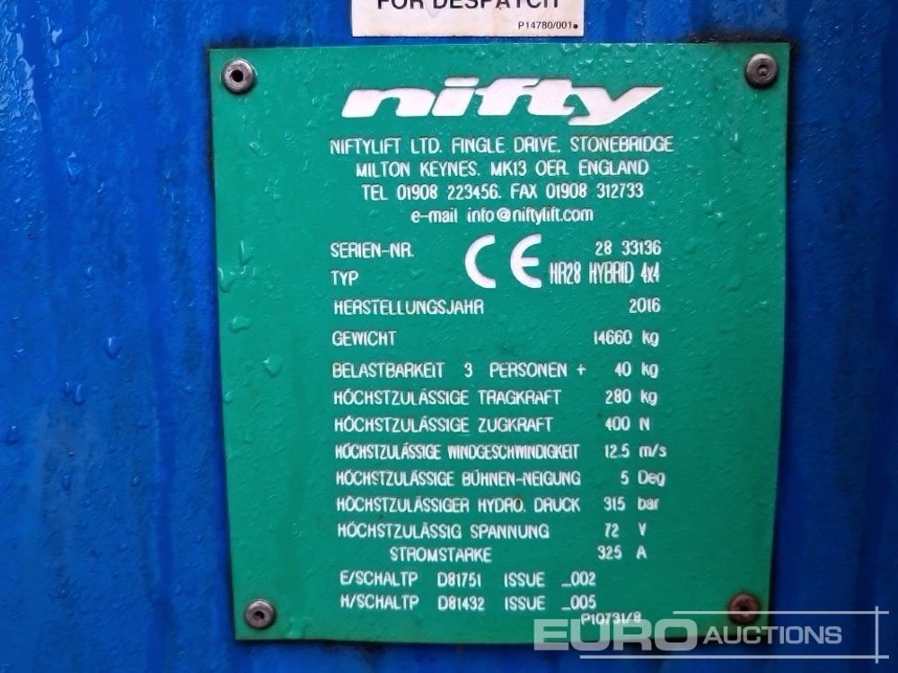 Nacelle 2016 Niftylift HR28 Hybrid: photos 34