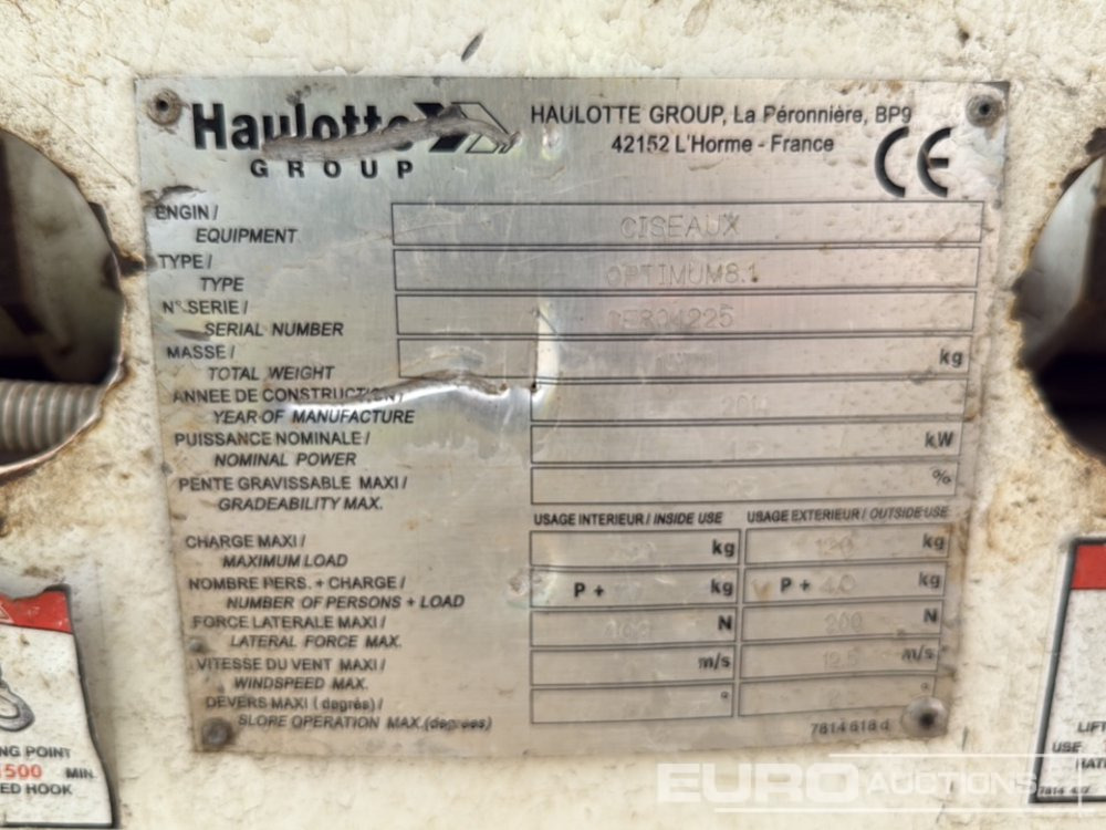 Nacelle ciseaux 2014 Haulotte Optimum 8: photos 22