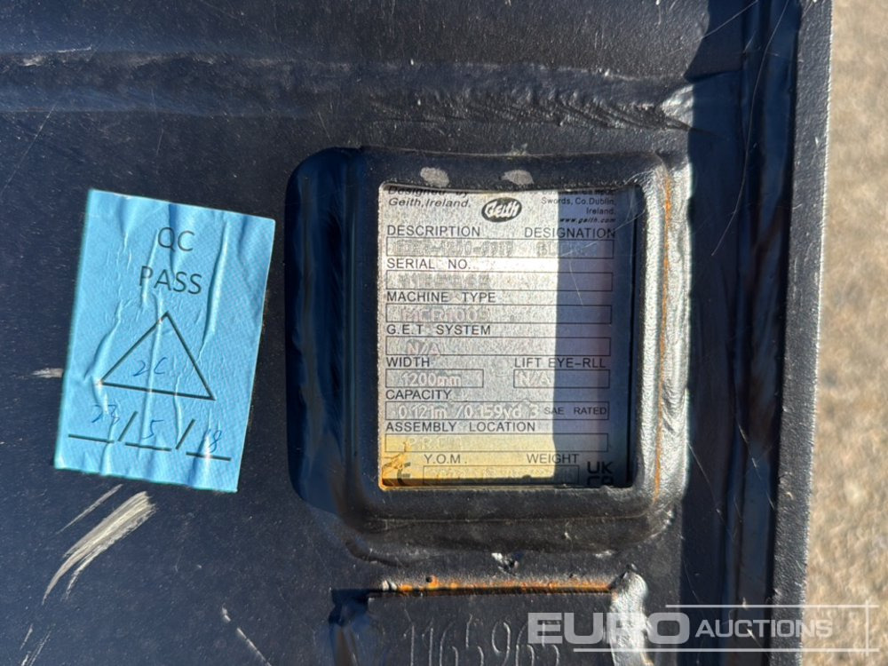 Geith Ditching Bucket G03R-1200-9919 to suit MCR1009 (S/Ns 1165971, 1165965) (2 of) - Godet: photos 5 Geith Ditching Bucket G03R-1200-9919 to suit MCR1009 (S/Ns 1165971, 1165965) (2 of) - Godet: photos 5