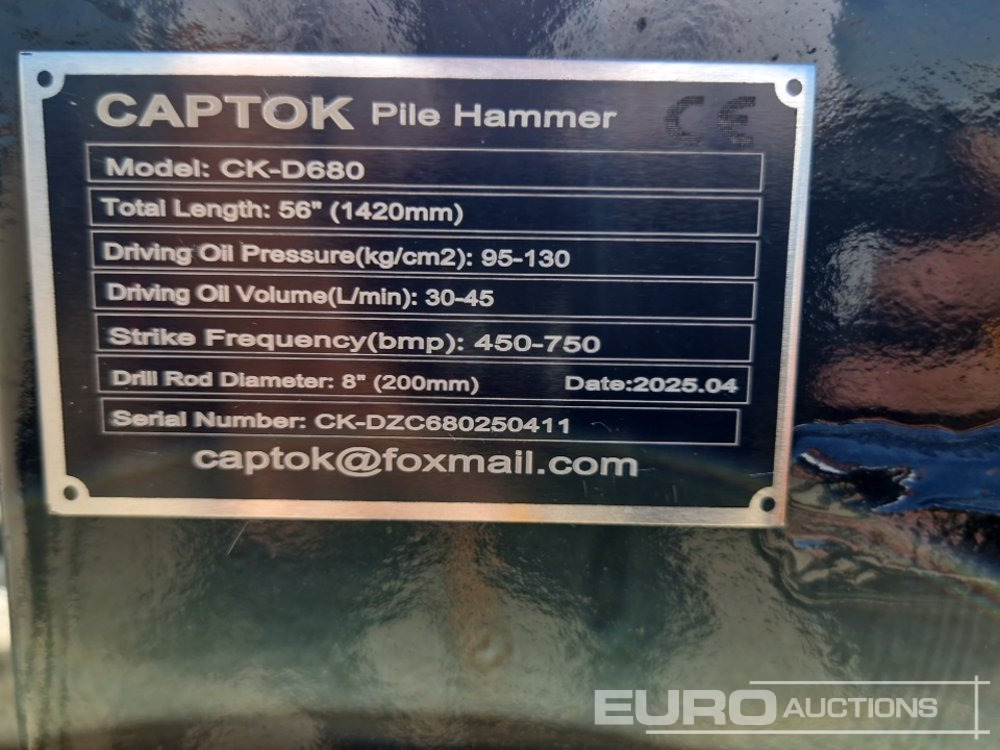 Unused 2025 Captok CK-D680 - Marteau hydraulique: photos 5 Unused 2025 Captok CK-D680 - Marteau hydraulique: photos 5