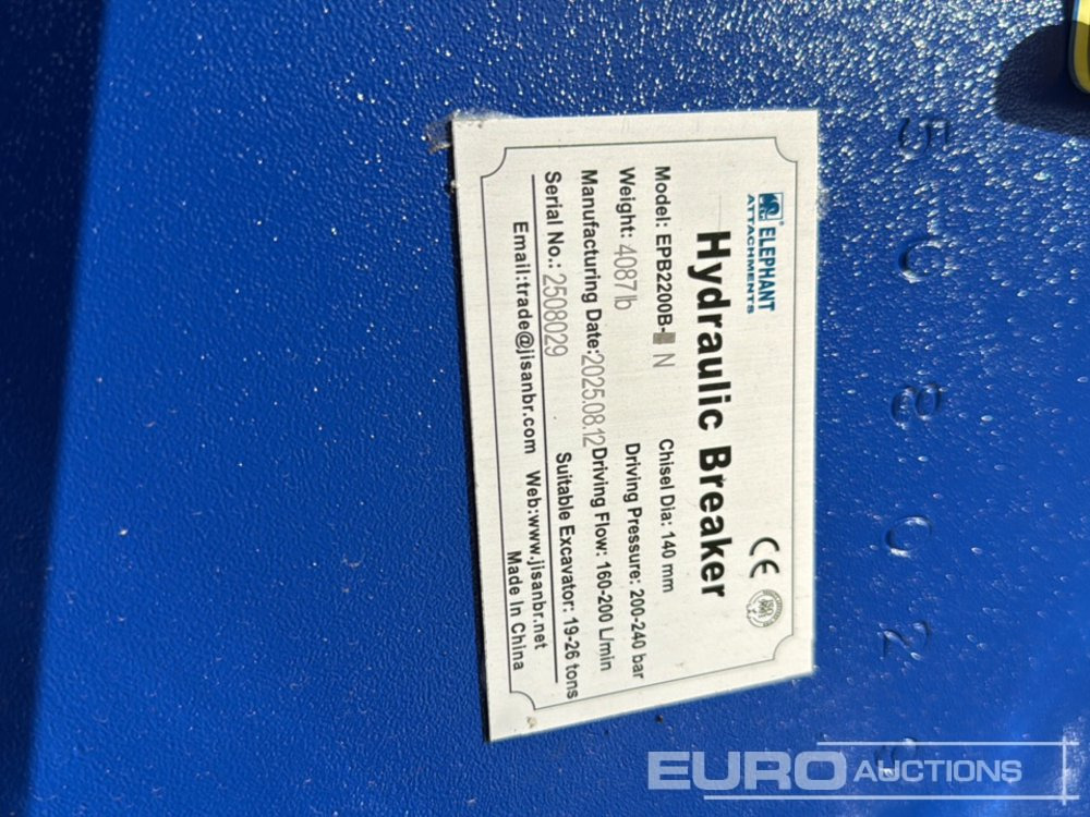 Unused 2025 Elephant EPB2200B-N - Marteau hydraulique: photos 5 Unused 2025 Elephant EPB2200B-N - Marteau hydraulique: photos 5