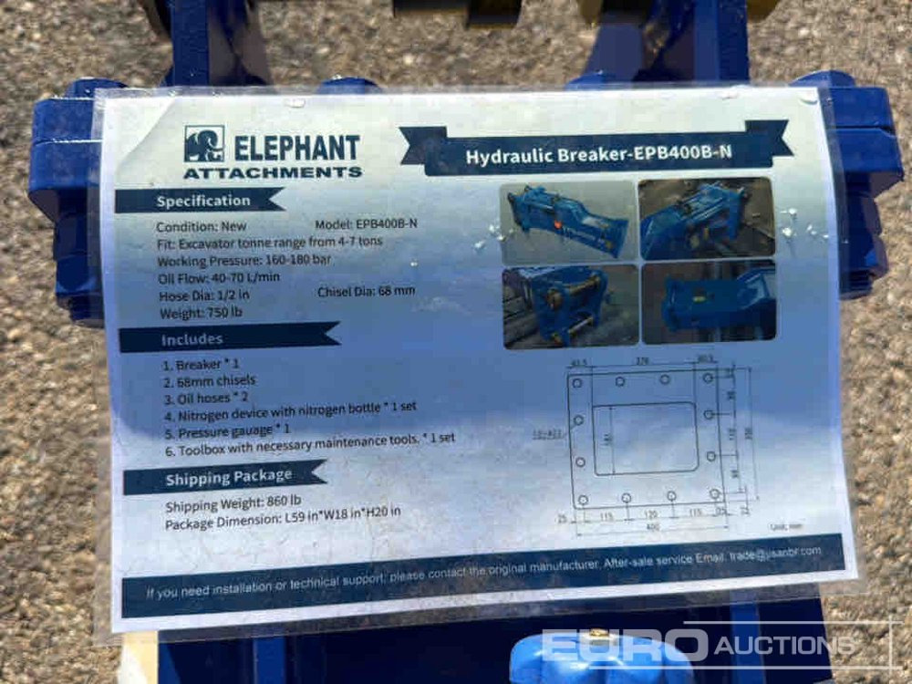 Unused 2025 Elephant EPB400B-N - Marteau hydraulique: photos 5 Unused 2025 Elephant EPB400B-N - Marteau hydraulique: photos 5