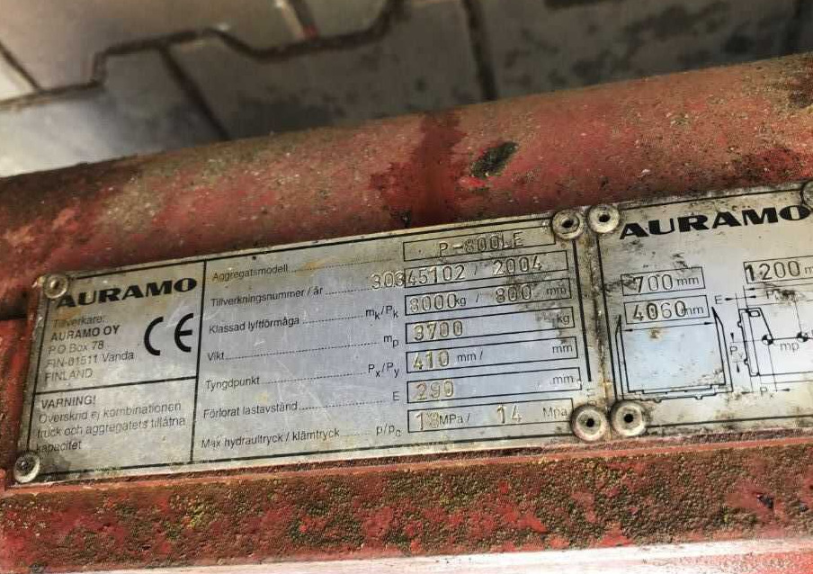 Auramo P-800LE - Pinces pour Chariot élévateur: photos 4 Auramo P-800LE - Pinces pour Chariot élévateur: photos 4