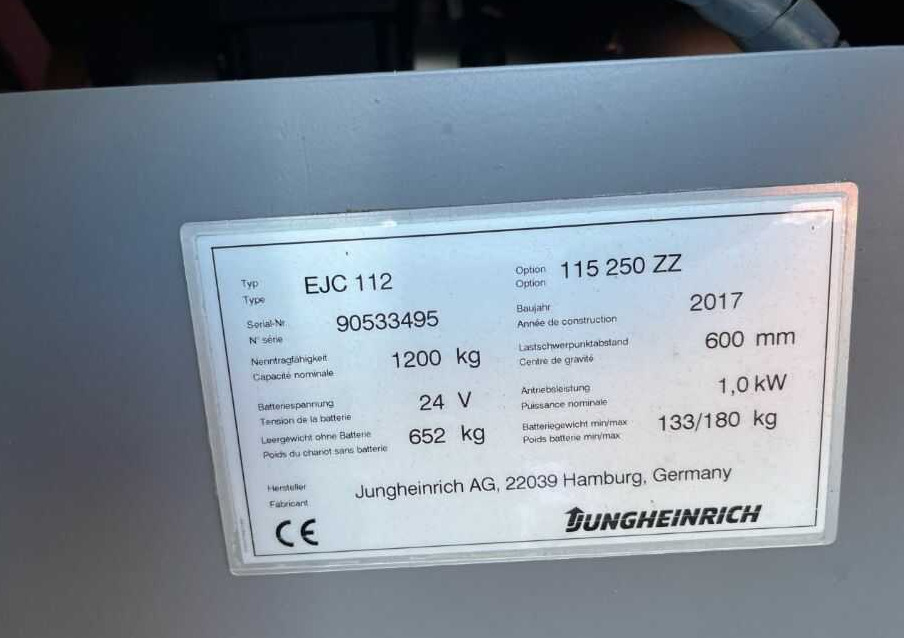 Jungheinrich EJC112 - Gerbeur: photos 4 Jungheinrich EJC112 - Gerbeur: photos 4