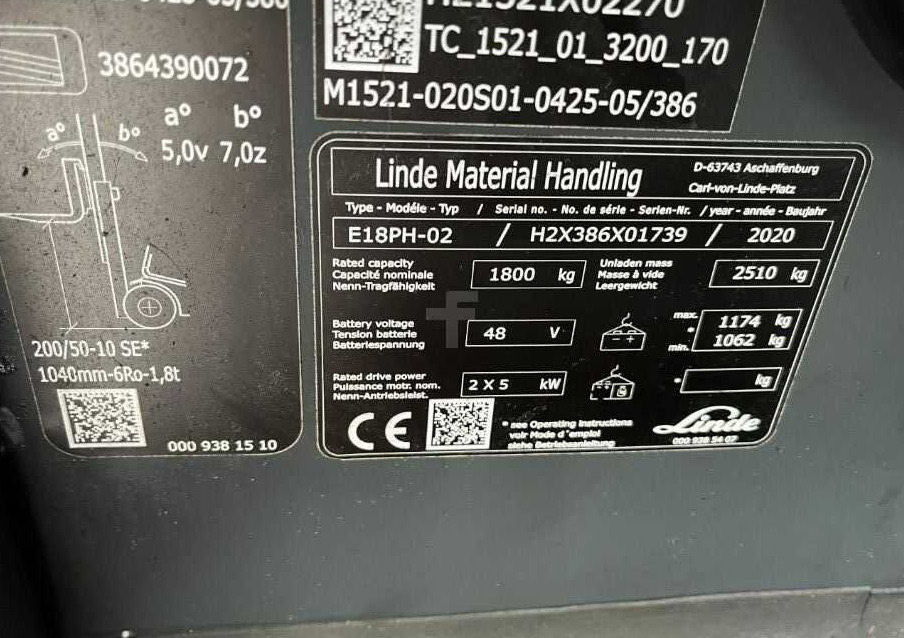 Linde E18PH-02 - Chariot élévateur électrique: photos 4 Linde E18PH-02 - Chariot élévateur électrique: photos 4