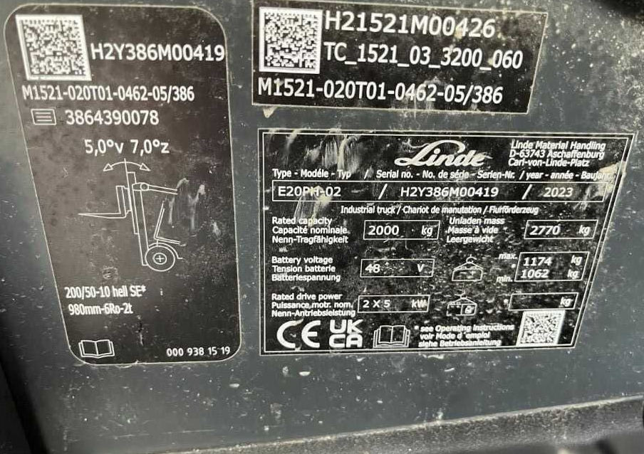 Linde E20PH-02 - Chariot élévateur électrique: photos 4 Linde E20PH-02 - Chariot élévateur électrique: photos 4