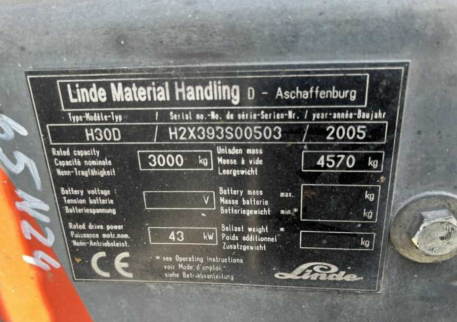 Crédit-bail de  Linde H30D Linde H30D: photos 6