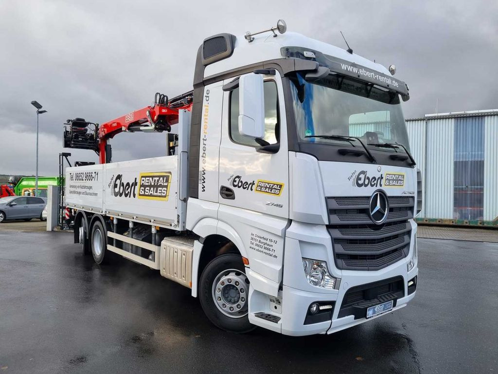 Mercedes-Benz Actros 2745 L 6x2 Baustoffpritsche+Kran Retarder - Camion plateau, Camion grue: photos 3 Mercedes-Benz Actros 2745 L 6x2 Baustoffpritsche+Kran Retarder - Camion plateau, Camion grue: photos 3
