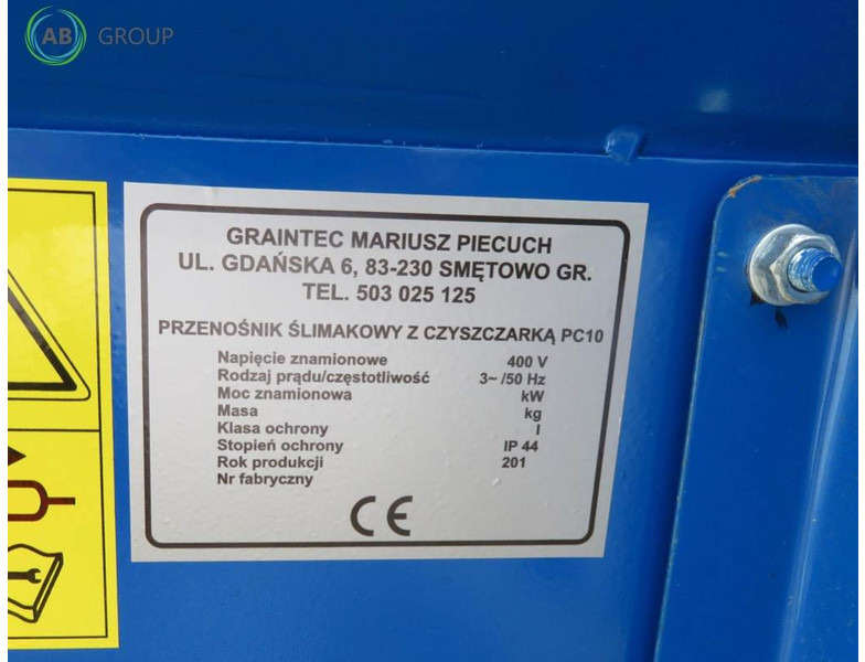 GRAINTEC przenośnik ślimakowy z czyszczarką PC 10 - Convoyeur: photos 2 GRAINTEC przenośnik ślimakowy z czyszczarką PC 10 - Convoyeur: photos 2