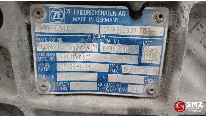 Iveco Occ versnellingsbak + intarder 12AS2331TD Iveco - Boîte de vitesse pour Camion: photos 5 Iveco Occ versnellingsbak + intarder 12AS2331TD Iveco - Boîte de vitesse pour Camion: photos 5