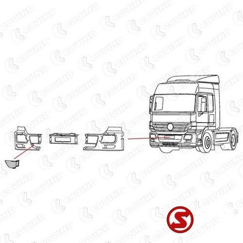 Mercedes-Benz Bumper plastic actros mp2 rechts - Angle de pare-chocs pour Camion: photos 2 Mercedes-Benz Bumper plastic actros mp2 rechts - Angle de pare-chocs pour Camion: photos 2