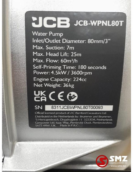 JCB Vuilwaterpomp WPNL80T JCB - Pièces de rechange pour Camion: photos 5 JCB Vuilwaterpomp WPNL80T JCB - Pièces de rechange pour Camion: photos 5