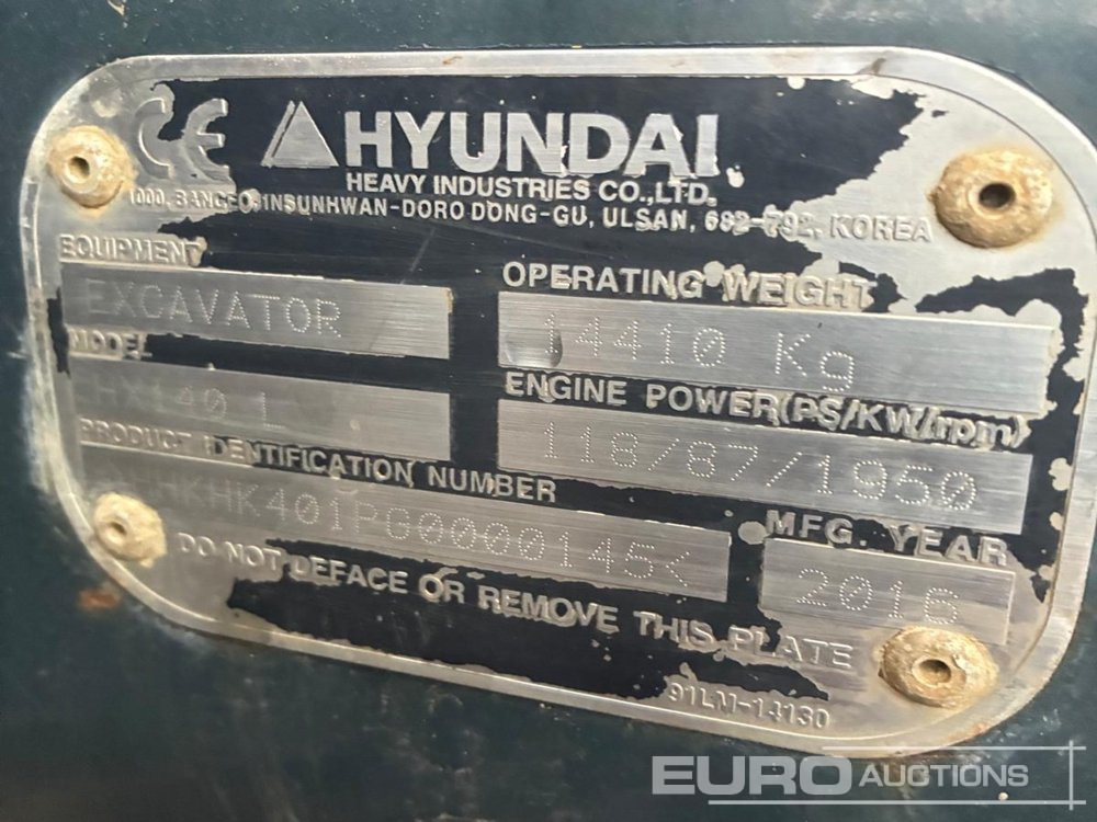 Pelle sur chenille 2016 Hyundai HX140L: photos 10
