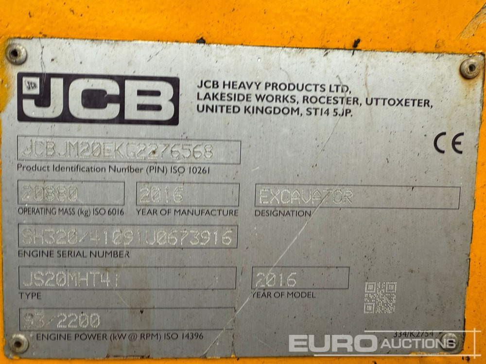 Pelle sur pneus 2016 JCB JS20MHT4: photos 29 Pelle sur pneus 2016 JCB JS20MHT4: photos 29