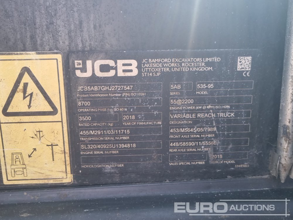 Chariot télescopique 2018 JCB 535-95: photos 38