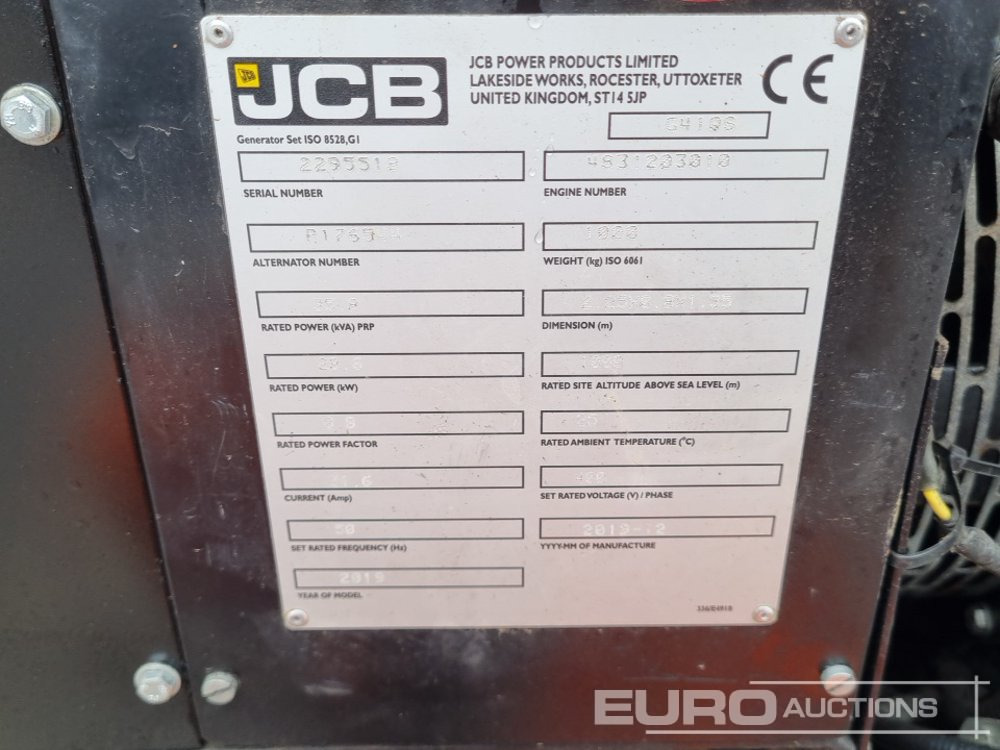 Groupe électrogène 2019 JCB G41QS: photos 19