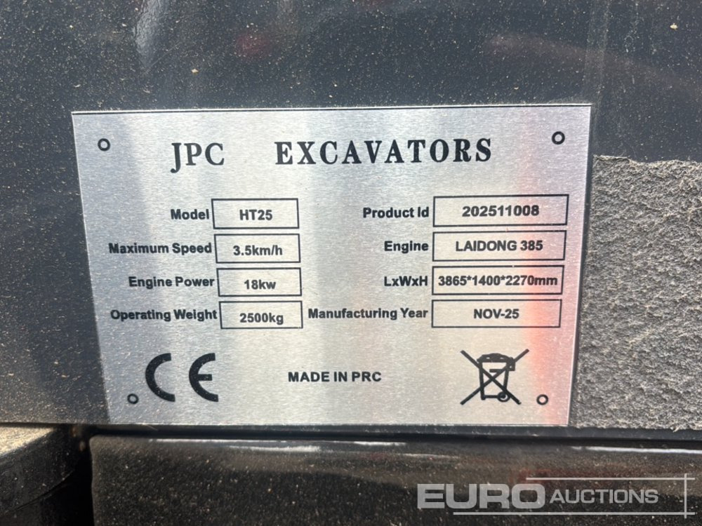 2025 JPC HT25 - Mini pelle: photos 1 2025 JPC HT25 - Mini pelle: photos 1