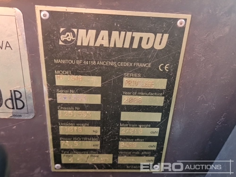 Chariot télescopique Manitou MT1840: photos 45