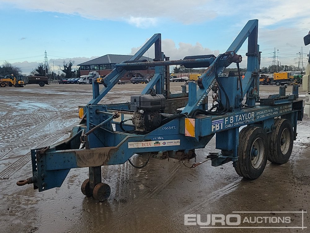 Single Axle Hydraulic Cable Reel Trailer, 1 Cylinder Engine - Remorque agricole: photos 1 Single Axle Hydraulic Cable Reel Trailer, 1 Cylinder Engine - Remorque agricole: photos 1