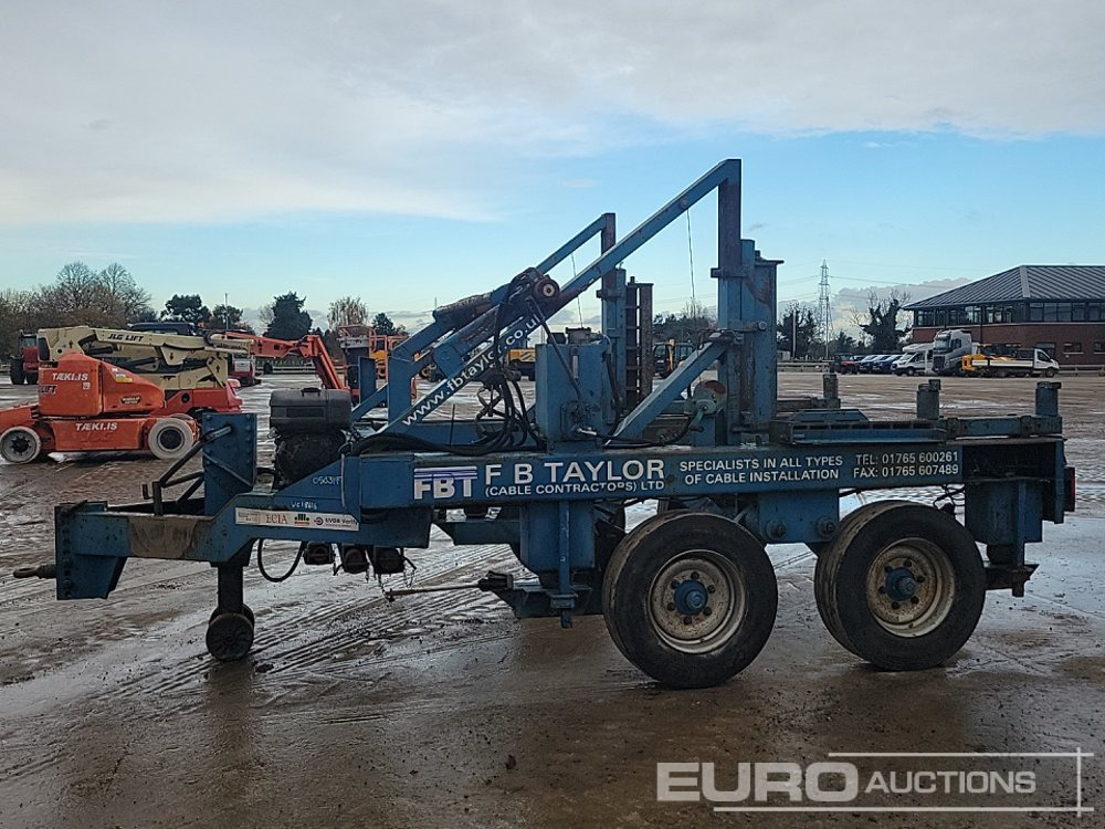 Single Axle Hydraulic Cable Reel Trailer, 1 Cylinder Engine - Remorque agricole: photos 2 Single Axle Hydraulic Cable Reel Trailer, 1 Cylinder Engine - Remorque agricole: photos 2
