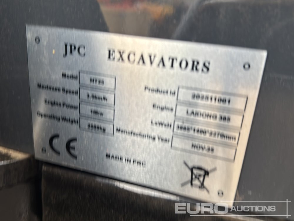Unused 2025 JPC HT25 - Mini pelle: photos 1 Unused 2025 JPC HT25 - Mini pelle: photos 1