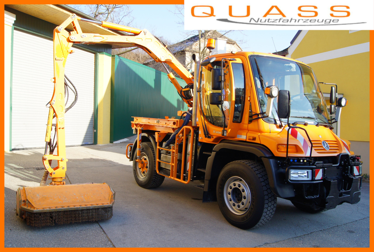 MERCEDES-BENZ Unimog U 400/Hydrostat/Mähtür +MULAG MHU 800 - Camion benne: photos 1 MERCEDES-BENZ Unimog U 400/Hydrostat/Mähtür +MULAG MHU 800 - Camion benne: photos 1