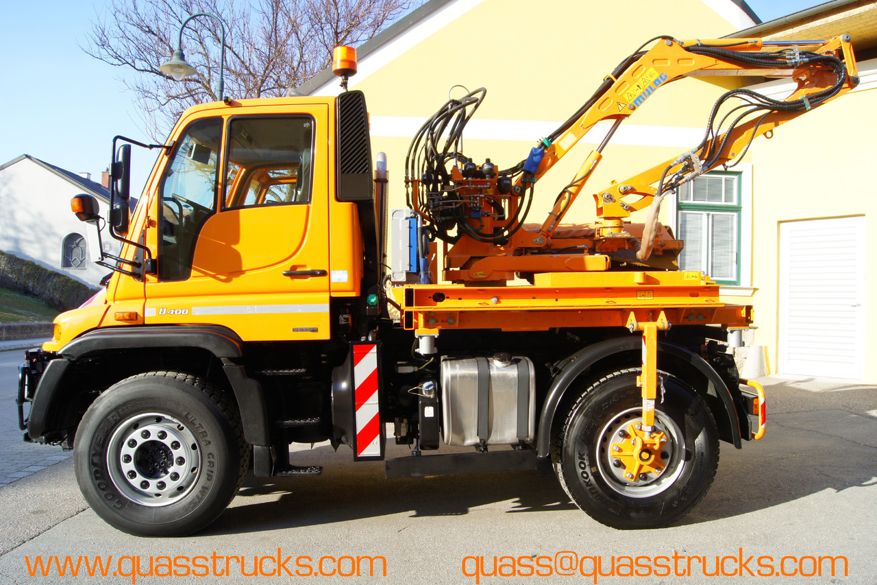 MERCEDES-BENZ Unimog U 400/Hydrostat/Mähtür +MULAG MHU 800 - Camion benne: photos 3 MERCEDES-BENZ Unimog U 400/Hydrostat/Mähtür +MULAG MHU 800 - Camion benne: photos 3