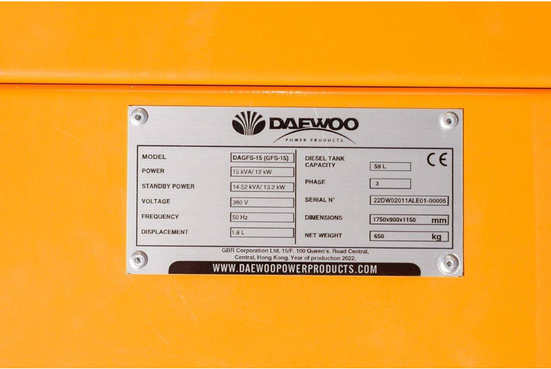 Daewoo DAGFS-15 - Groupe électrogène: photos 4 Daewoo DAGFS-15 - Groupe électrogène: photos 4