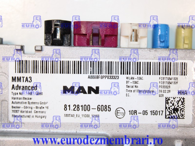 CALCULATOR UNITATE MULTIMEDIA MMTA3 MAN TGX TG3 81.28100.6085 - Bloc de gestion pour Camion: photos 3 CALCULATOR UNITATE MULTIMEDIA MMTA3 MAN TGX TG3 81.28100.6085 - Bloc de gestion pour Camion: photos 3