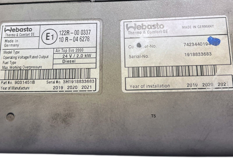 Renault Webasto Air Top Evo 2000 - Chauffage/ Ventilation: photos 2 Renault Webasto Air Top Evo 2000 - Chauffage/ Ventilation: photos 2