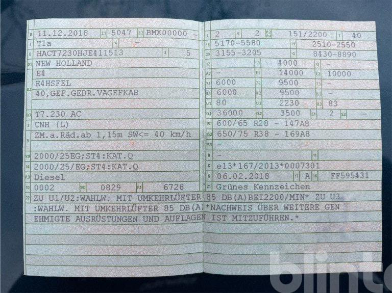 Tracteur agricole New Holland T7 230 (2018): photos 7