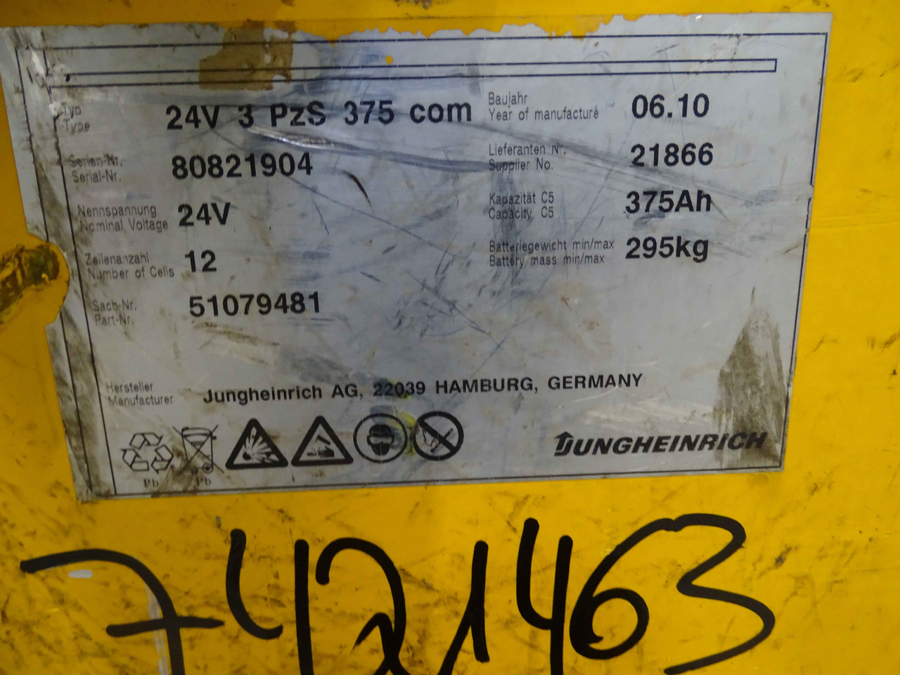 Jungheinrich 24V375AH - Accumulateur pour Matériel de manutention: photos 4 Jungheinrich 24V375AH - Accumulateur pour Matériel de manutention: photos 4