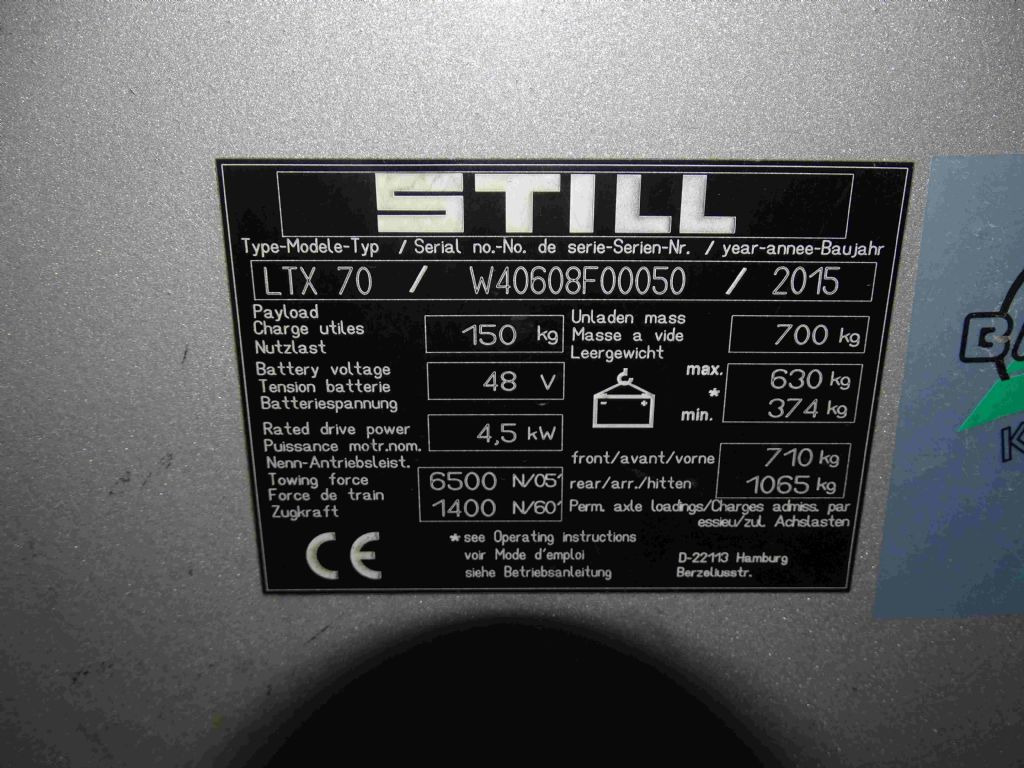 Still LTX70 - Chariot tracteur: photos 5 Still LTX70 - Chariot tracteur: photos 5