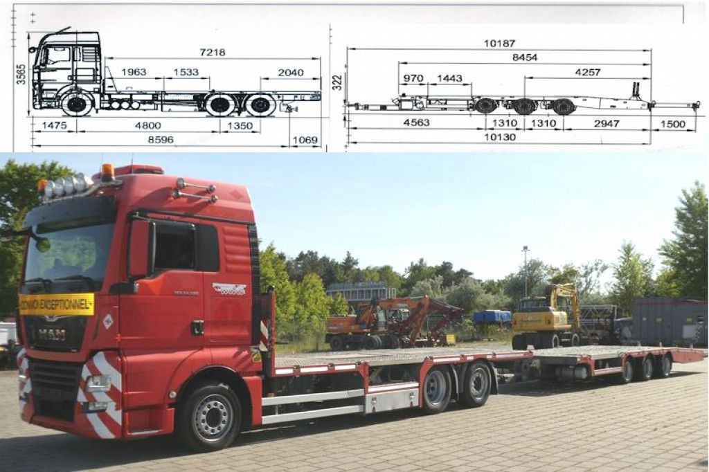 MAN TG-X 24.500 6x2-4 LL-U Pritsche Maschinentranspo - Camion porte-voitures: photos 1 MAN TG-X 24.500 6x2-4 LL-U Pritsche Maschinentranspo - Camion porte-voitures: photos 1